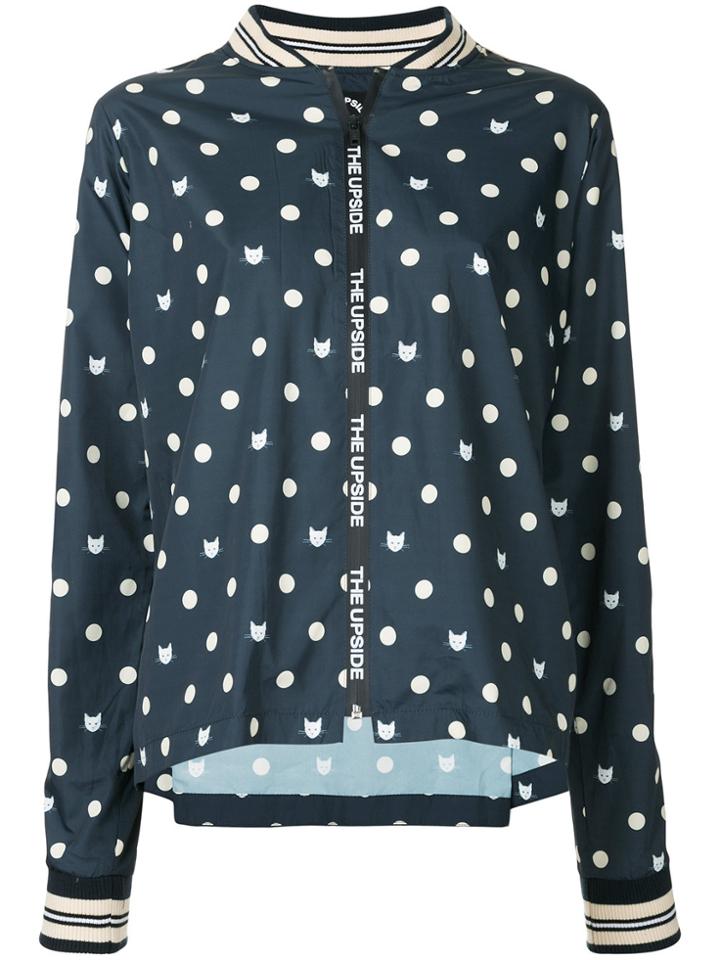 The Upside Cat-print Jacket - Blue