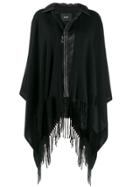 Twin-set Fringed Cape - Black