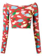 Isolda Printed Cropped Top - Red