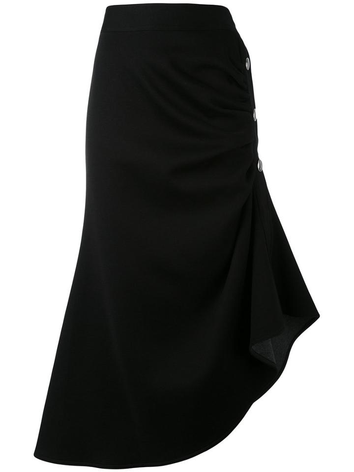 Marni - Puckered Techno Gaberdine Skirt - Women - Cotton/polyamide - 44, Black, Cotton/polyamide