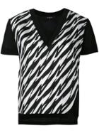 Dsquared2 Houndstooth Slit V-neck T-shirt - Black