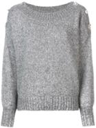 Veronica Beard Button Embellished Sweater - Grey