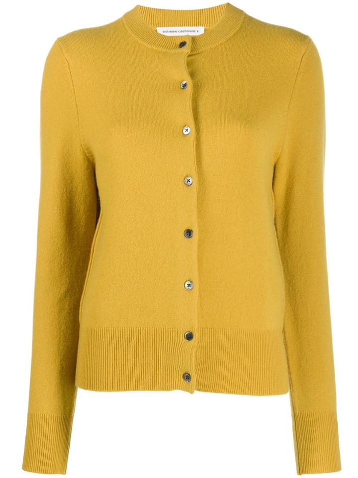Extreme Cashmere Long Sleeve Knit Cardigan - Yellow