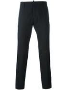 Dsquared2 Striped Slim Trousers, Men's, Size: 48, Black, Silk/polyester/spandex/elastane/virgin Wool