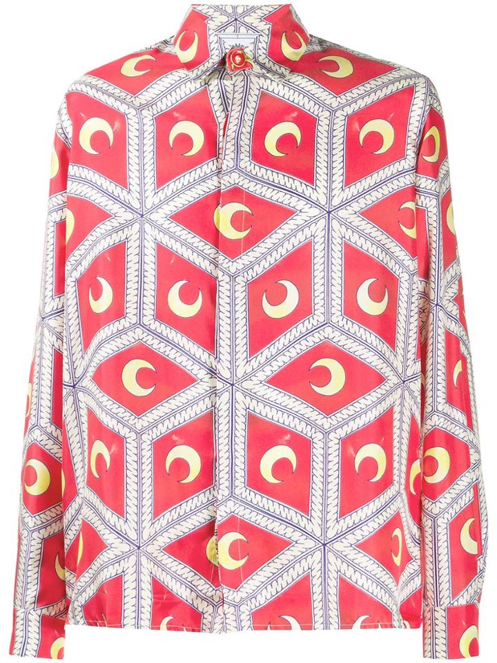 Casablanca Moonlight Tile Print Shirt - Red