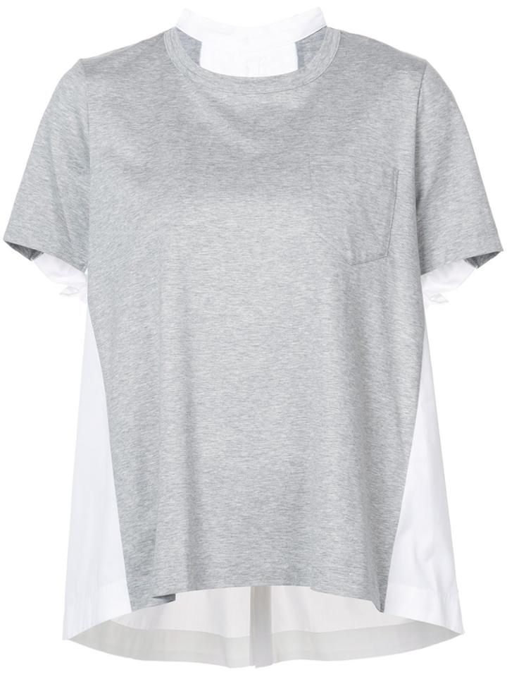 Sacai Panelled Oversized T-shirt - Grey
