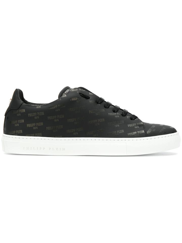Philipp Plein Logo Stamp Sneakers - Black