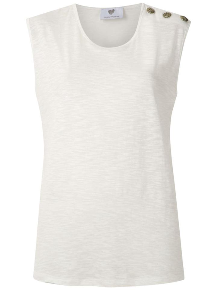 Andrea Bogosian Decorative Buttons Tank - White