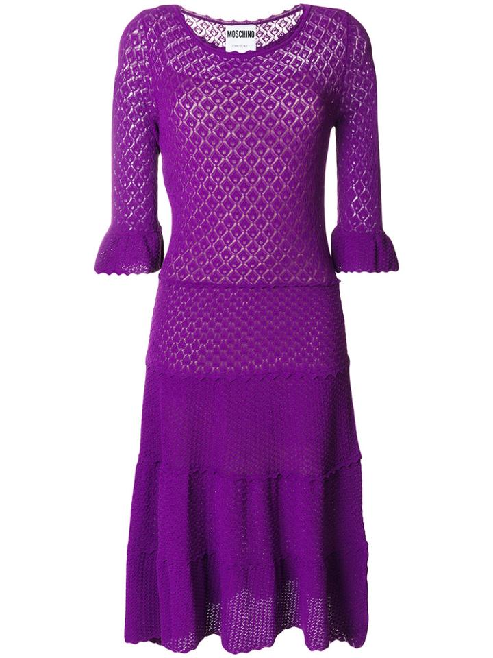 Moschino Knitted Midi Dress - Pink & Purple