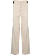 Affix Contrast Stitching Wide-leg Trousers - White
