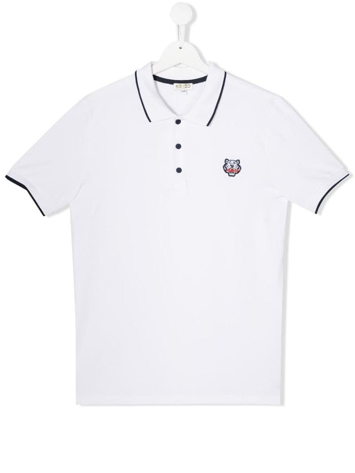 Kenzo Kids Teen Tiger Polo Shirt - White