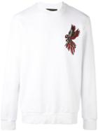 Parrot Embroidered Sweatshirt - Men - Cotton - Xl, White, Cotton, Bruno Bordese
