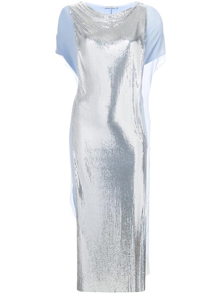 Paco Rabanne Mesh Appliqué Dress - Metallic