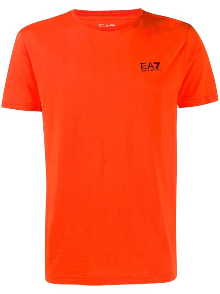 Ea7 Emporio Armani Logo Stamp T-shirt - Orange