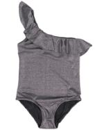 Mc2 Saint Barth Kids Shimmery One Shoulder Swimsuit - Grey