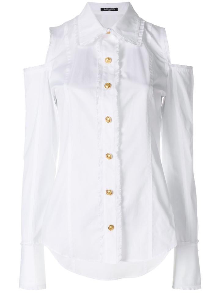 Balmain Cold Shoulder Shirt - White