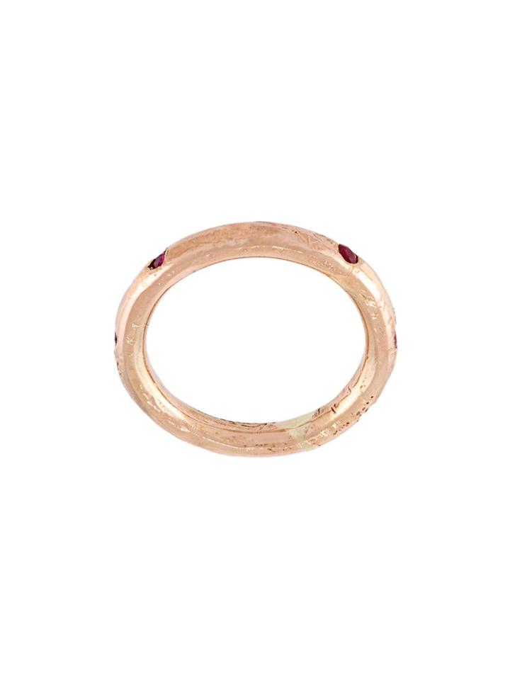 Alice Waese Beaten Ruby Gold Ring - Metallic