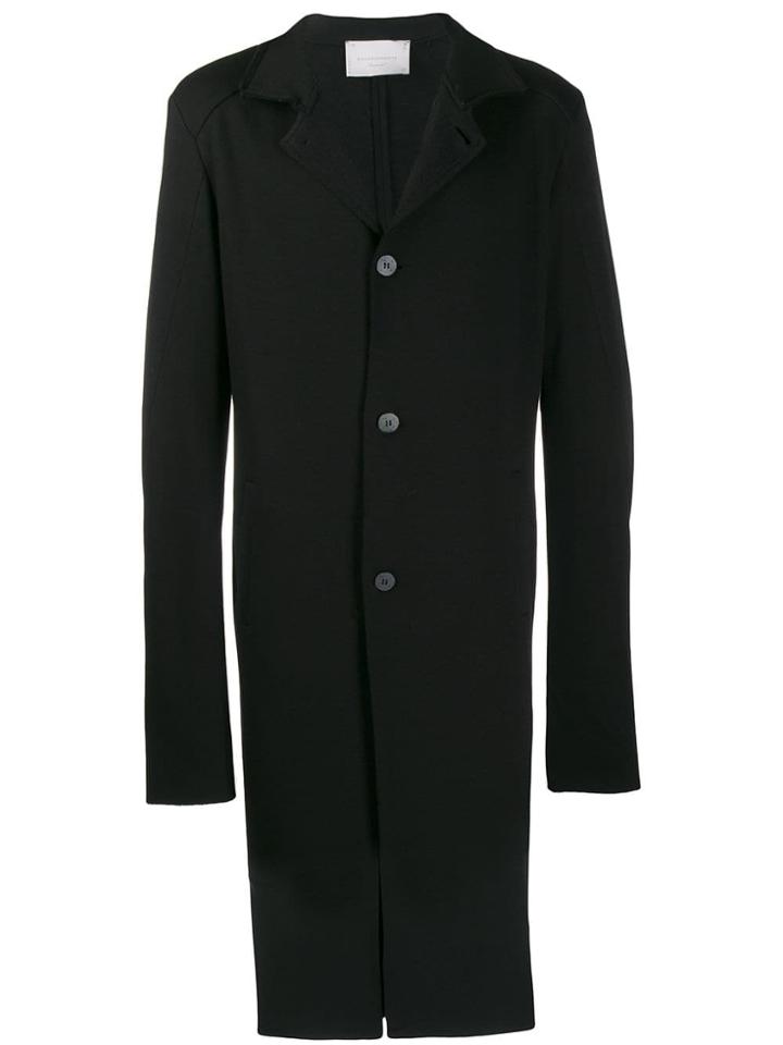 10sei0otto Single-breasted Fitted Coat - Black