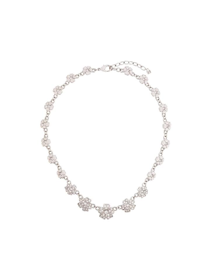 Nina Ricci Vintage Flower Necklace - Grey