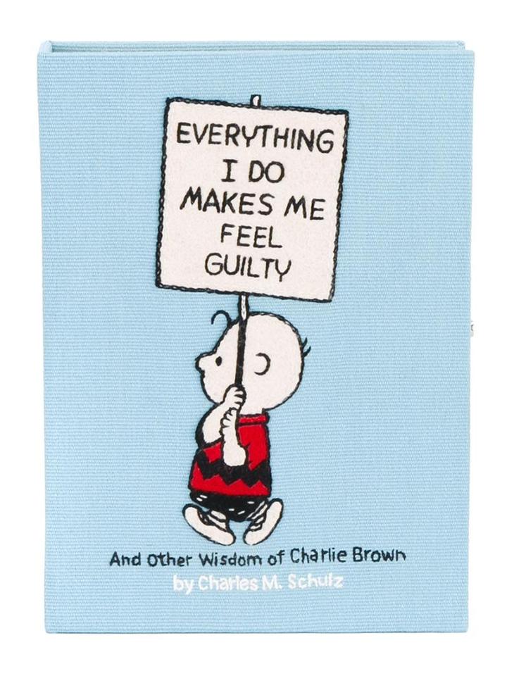 Olympia Le-tan 'everything I Do Makes Me' Clutch, Women's, Blue, Cotton/metal