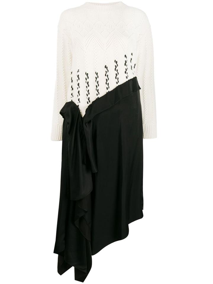 Loewe Knit Draped Dress - White