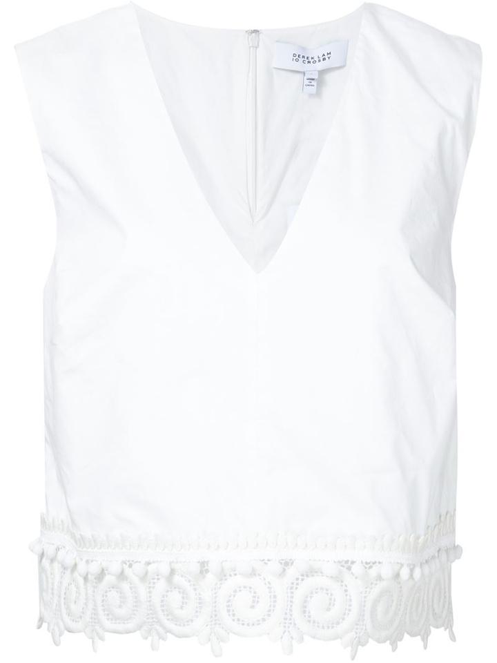 Derek Lam 10 Crosby Embroidered Trim Tank
