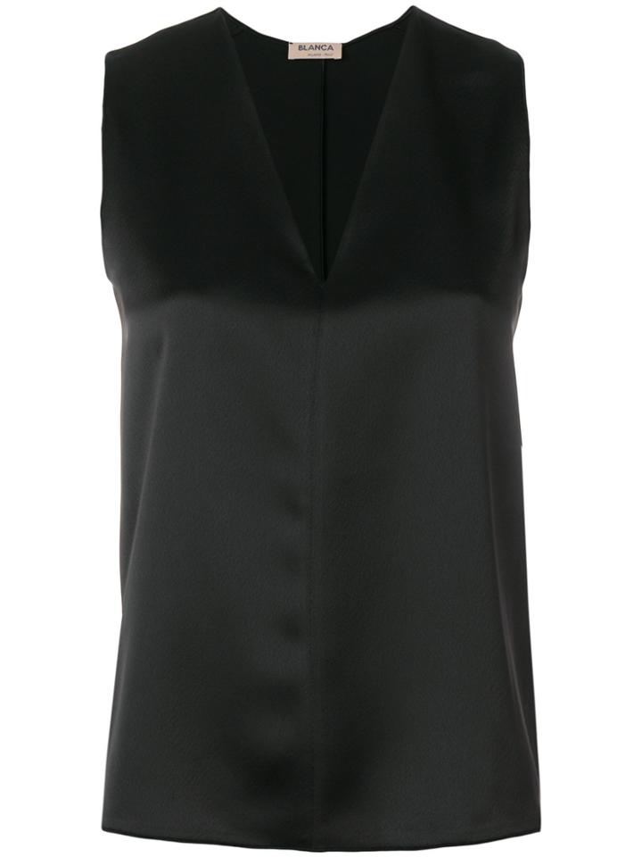 Blanca V-neck Vest Top - Black