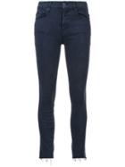 Mother Distressed Detail Skinny Jeans - Blue