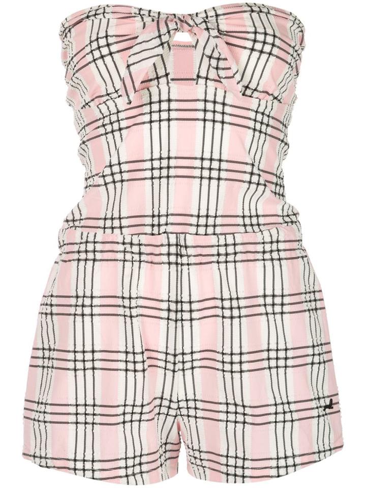 Morgan Lane Jojo Check Romper - Pink