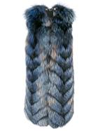 Liska Chevron Pattern Gilet - Blue