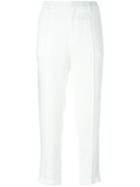 Maison Margiela High Waisted Tailored Trousers, Women's, Size: 42, White, Viscose/acetate/cotton