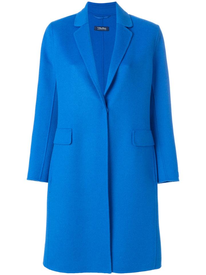 's Max Mara Concealed Fastening Midi Coat - Blue