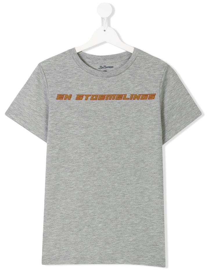 Bellerose Kids Teen Slogan Print T-shirt - Grey