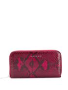 Orciani Python-effect Continental Wallet - Red