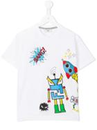 Fendi Kids Space Print T-shirt, Boy's, Size: 8 Yrs, White