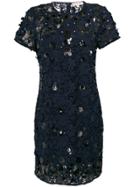 Michael Michael Kors Sequin Applique Lace Shift Dress - Blue