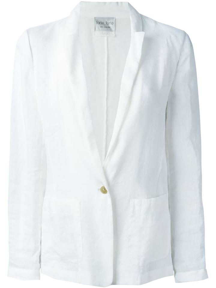 Forte Forte Sheer Blazer, Women's, Size: Ii, White, Linen/flax/cotton