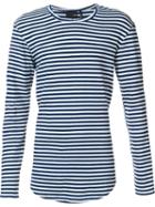 Ag Jeans Striped Longlseeved T-shirt, Men's, Size: Medium, Blue, Cotton