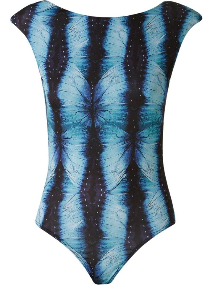 Blue Man Abstract Print Body, Women's, Size: Medium, Polyester/spandex/elastane