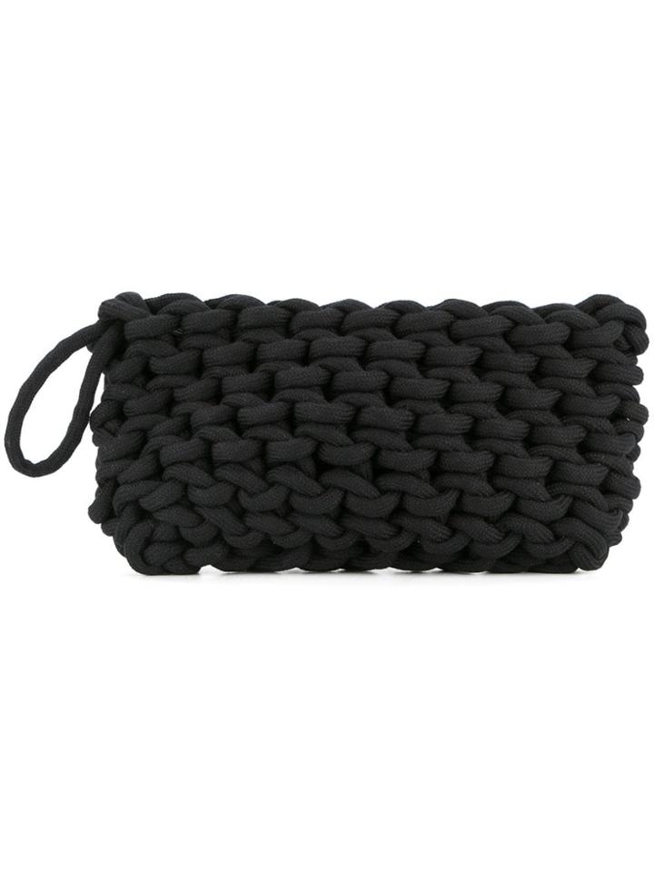 Alienina Braided Clutch Bag - Black