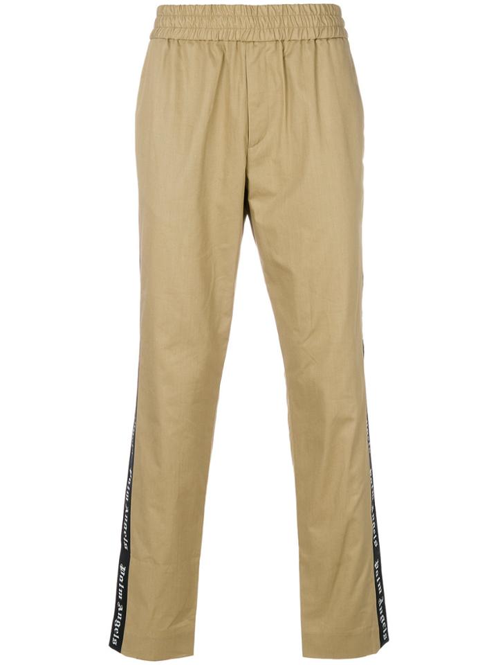 Palm Angels Logo Stripe Joggers - Nude & Neutrals