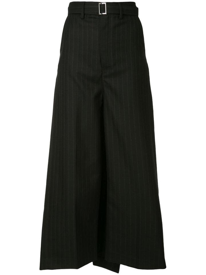 Maison Mihara Yasuhiro High-waisted Pinstripe Trousers - Black