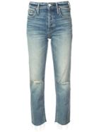 Mother Cropped Stonewashed Jeans - Blue