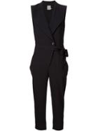 Malia Mills Wrap Waistband Jumpsuit, Women's, Size: 12, Black, Polyester