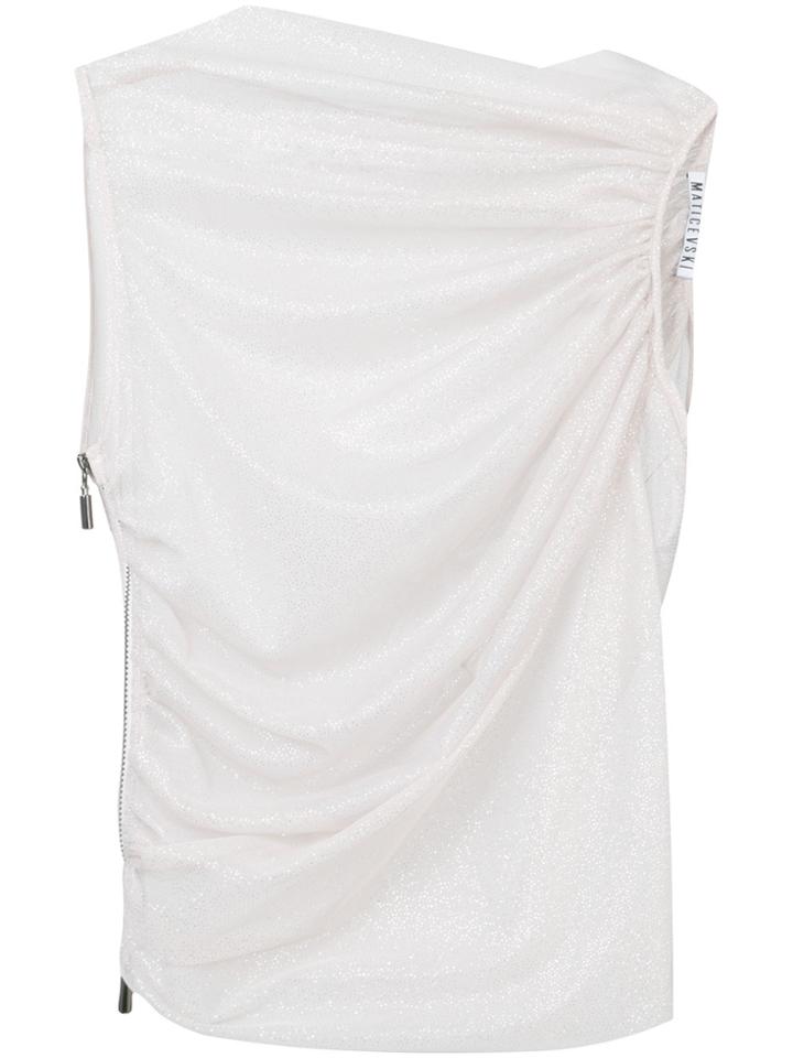 Maticevski Sheer Side Zip Cropped Top - Metallic