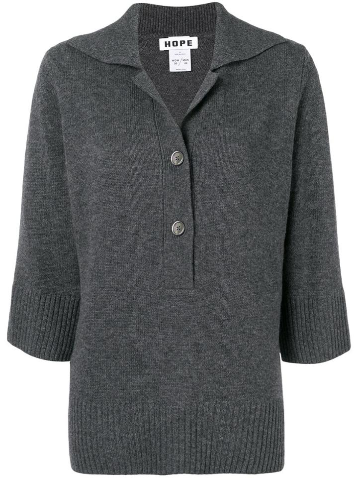 Hope Front Zipped Jumper - Grey