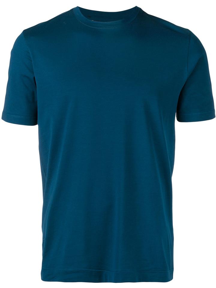 Cruciani Plain T-shirt, Men's, Size: 56, Blue, Cotton/spandex/elastane
