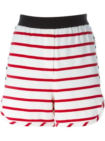 8pm Striped Shorts, Women's, Size: Xs, White, Cotton/polyester