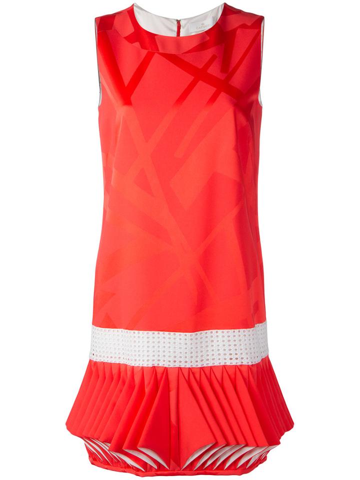 Capucci Abito Folded Hem Dress, Women's, Size: 48, Red, Acetate/viscose/silk/spandex/elastane