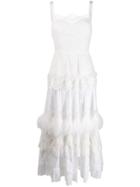Dolce & Gabbana Textured Frill Dress - White